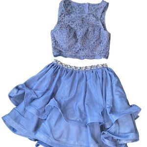 2 piece dark blue dress